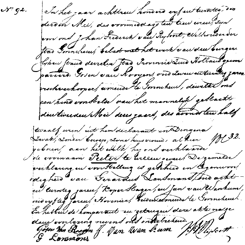 18250503 geb akte 92 Pieter zv G v Rooijen - D Zwak